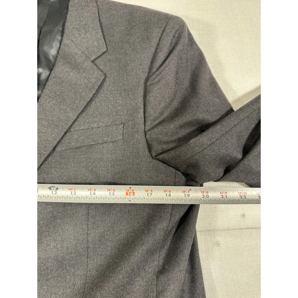 Banana Republic‎ Mens 42R Wool Blazer Charcoal Gray 2 Button Suit Jacket